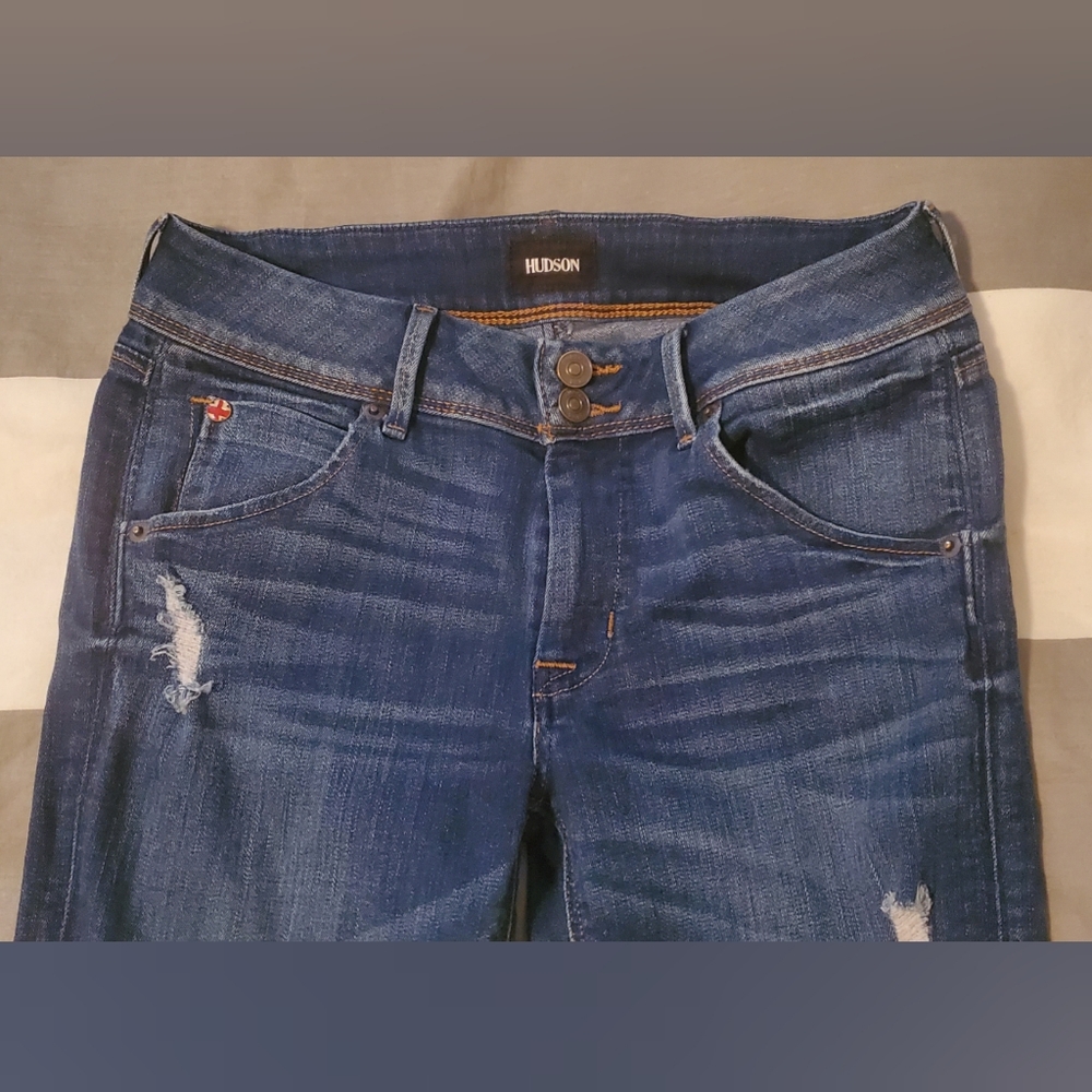 Hudson Collin Flap Pocket Distressed Skinny Jean
